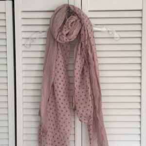 Pink polka dot scarf